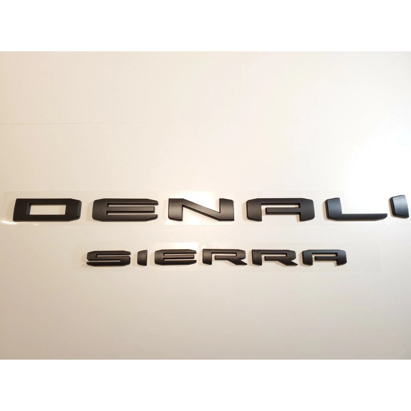 GMC Matte Black Rear Tailgate DENALI Sierra Emblem GMC Sierra
