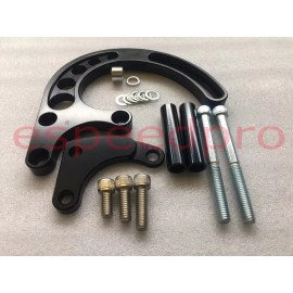 espeedpro21 SBC BLACK ALUMINUM POWER STEERING BRACKET KIT long water pump SMALL BLOCK CHEVY