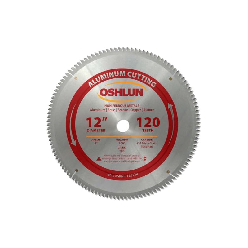 Oshlun SBNF-120120 12-Inch 120 Tooth TCG Saw Blade with 1-Inch
