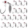 Crappie Jigs Big Eye Jig Heads, 16Pcs Flat Round Head