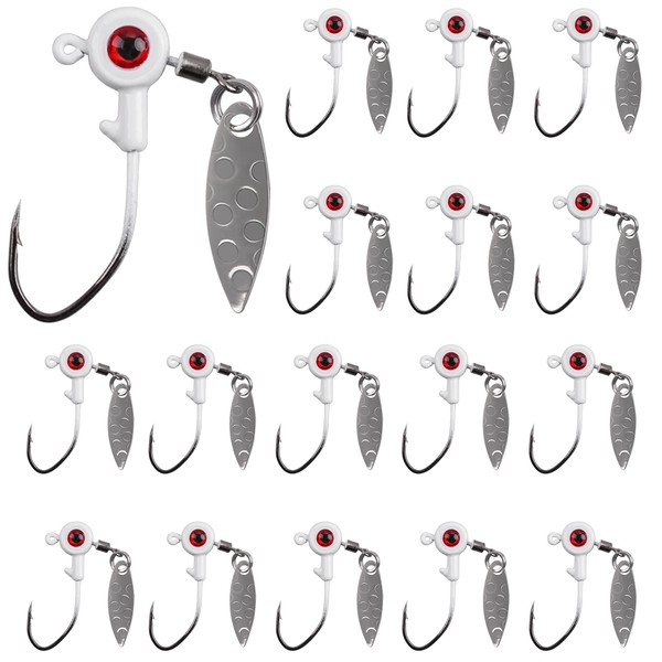 Crappie Jigs Big Eye Jig Heads, 16Pcs Flat Round Head