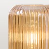 Mid Century Modern Table Lamp: Vintage Amber Ribbed Glass Globe
