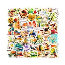 Creativity Shuxiang Stickers for Water Bottle,50 PCS Beautiful Ins Wind Scrawl Stickers Pack for Guitar Suitcase Laptop Phone Luggage,Waterproof Vinyl Stickers for Teens Girls Children Party Favors