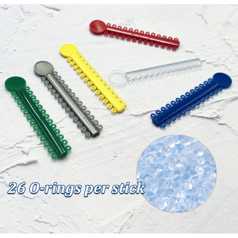 Pack of 1040 Orthodontic Ligature Bands, Braces, Rubber Bands, O-Ring,