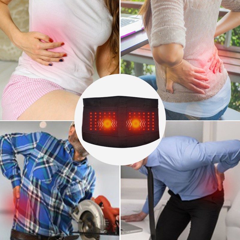 Electric Waist Back Belt Heat Therapy Massage Lumbar Brace Support