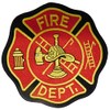 Fire Dept Department Black Red Emblem Patch Iron On Patch