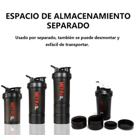 (2 piezas)650ML Blender bottles shaker,shaker blender bottles,vaso para proteina,Botella para proteina de coctelera Con 3 niveles caja de almacenamiento,para de Suplemento Fitness y Deportes