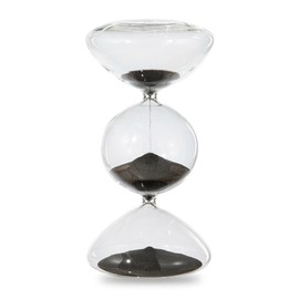 60-Minute Tri-Layer Design Hourglasses Timer - Glitzhome Hand-Blown Sand Clock Timer with Black Sand, Minimalist Time Management Tool for Home Table Decor