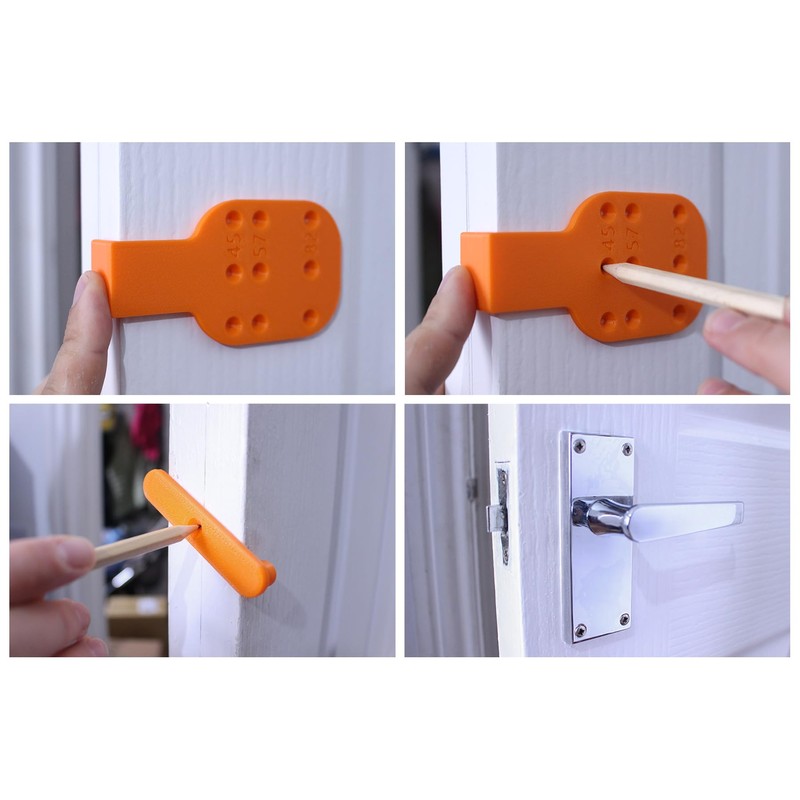 Decoralin Door Handle Jig Spindle Marking Template, 45mm, 57mm and