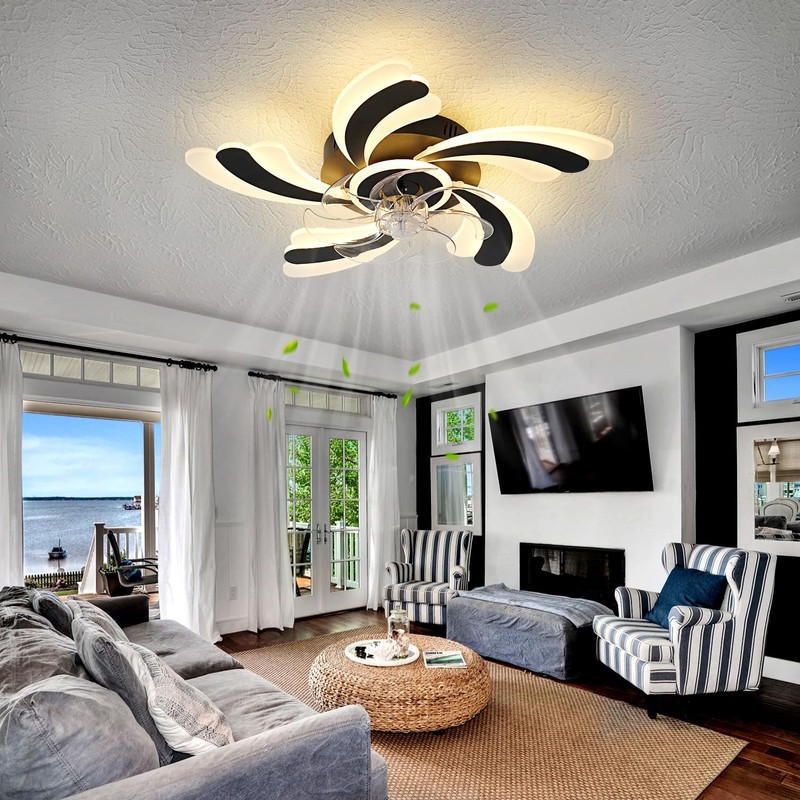 Ruibutrade Low Profile Ceiling Fan with Remote &APP Control, Quiet
