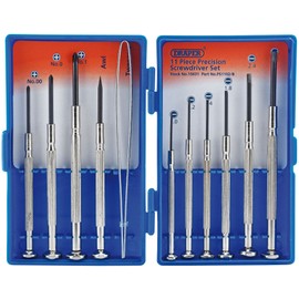 Draper 11 Piece Precision Screwdriver Set - 15631 - Model and Jewellery Tools Crosshead Flathead Tweezers & Awl