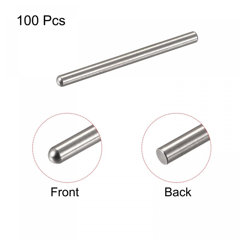 sourcing map 1.5x18mm Dowel Pins, 100pcs 304 Stainless Steel Round