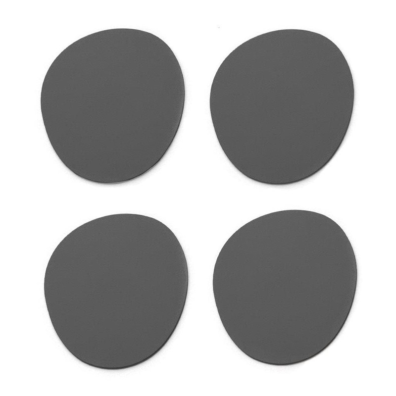 Vacavaliente Conjunto de porta-copos, couro, cinzento