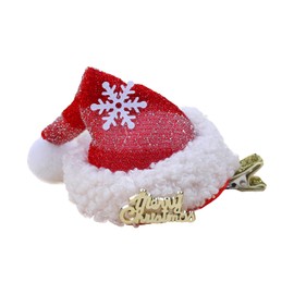 Totelux Christmas Santa Hat Hair Clips Red Stripe Hair Barrettes With Glitter Snowflakes Cute Alligator Clips Hair Accessories for Women Girls Christmas Party Supplies Cosplay Costumes accessories