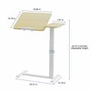 Ywin Adjustable Tilt Overbed Bedside Table with Wheels Pneumatic Moveable