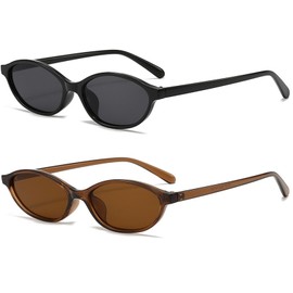 Retro Oval Cat Eye Sunglasses for Women 90s Trendy Small Lightweight Y2k Narrow Sunnies Cateye UV400 Sun Glasses 8057