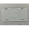 Nissan Embossed Auto License Plate. Black & Silver Aluminum Plate