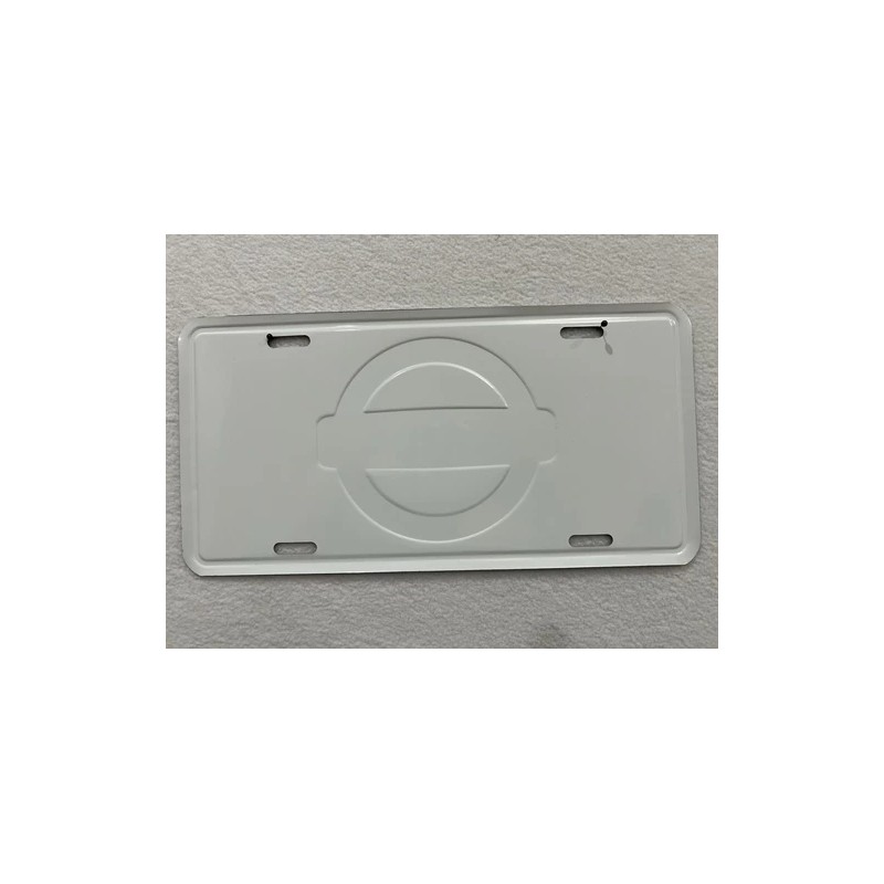 Nissan Embossed Auto License Plate. Black & Silver Aluminum Plate