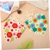 Baluue 3pcs Floral Knitted Hair Scarves for Women Soft Crochet