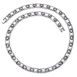 YINOX Classic Pure Titanium Magnetic Necklace, The Magnet Is Fixed With A Steel Ring And Will Not Fall Off, Contains 36 Magnets, Can Be Worn By Men And Women, Stainless steel, copper