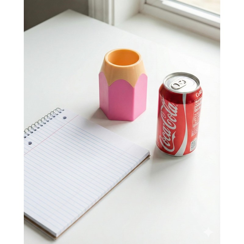 SPHTOEO Cute Pencil Shaped Pen Holder for Desk - Fun