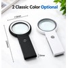 30X/10X LED Magnifying Glass for Reading – Foldable Handle and