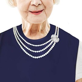 Baberos para adultos para mujeres, protectores de ropa para comer, atrapa migas para adultos mayores, impermeables, reutilizables, lavables (collar de
