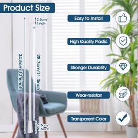 DSLSQD Pack of 2 blind rods for blinds, vertical blinds, 35 cm blinds control rod, tilting rod with hook and handle rod, vertical blinds, spare parts, blind opener accessories, for blinds