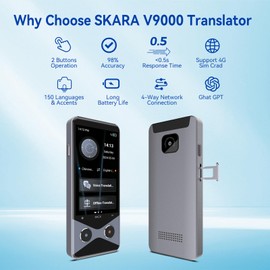 Language Translator Device No WiFi Needed, 2025 Upgraded Voice Translator Support 4G SIM/AI ChatGPT Two Way Real Time Instant Two-Way 137 Language Translator, Offline/Photo Translation