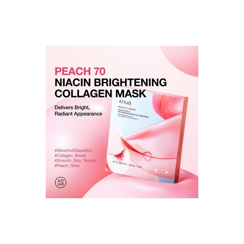 Anua [Anua]Peach 70 Niacin Brightening Collagen Mask (4ea)