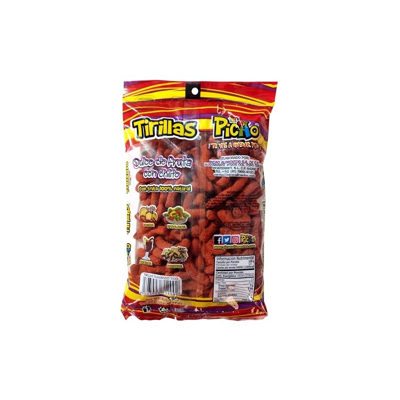 Picao Tirillas Tamarindo - Dulce de fruta con chilito -