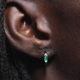 2 Pairs Lymphatic Drainage Moissanite Hoop Earrings for Women Titanium Histone Lymphvity Germanium Cubic Zirconia Earrings Dainty Huggie Hoop Moissanite Earring Jewelry Gifts