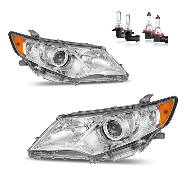 KarSpareHub Headlights Assembly for 2012 2013 2014 Toyota Camry Headlamp