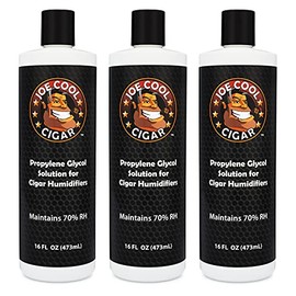 Joe Cool Cigar Propylene Glycol Humidor Solution for Cigar Humidifiers (16 oz Bottles) - 3 PACK
