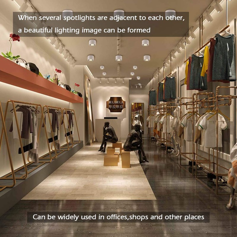 KYOTECH LED Surface-Mounted Spotlight, Flat, Swivelling, Surface-Mounted Ceiling Light, Diameter