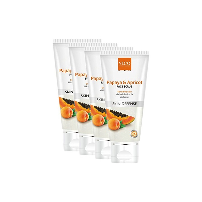 VLCC Papaya & Apricot Face Scrub, 80gm (Pack of 4)