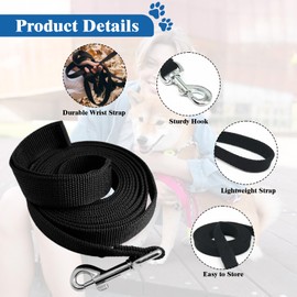 Venprodium Recall Lead 10 m for Dogs, Long Dog Lead with Carabiner, Tear-Resistant, Running Lead, Training Lead, Long Training Lead for Small, Medium, Large Dogs, Black