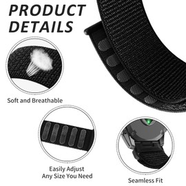 MDBBLBM 26mm Watch Band Compatible with Garmin Fenix 8 AMOLED-51mm/Fenix 7X/6X/5X/7X Pro/6X Pro/5X Plus/3/3HR,Soft Nylon Elastic Braided Strap For Garmin Descent Mk2/2i/3i 51mm/epix Pro 51MM/Enduro2