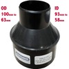 Dust Extractor Hose Fitting Reducer 100/63 OD 100mm to 63mm,