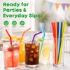 200PCS Biodegradable Sugarcane Straws-8.5" Bendy Disposable Drinking Straws