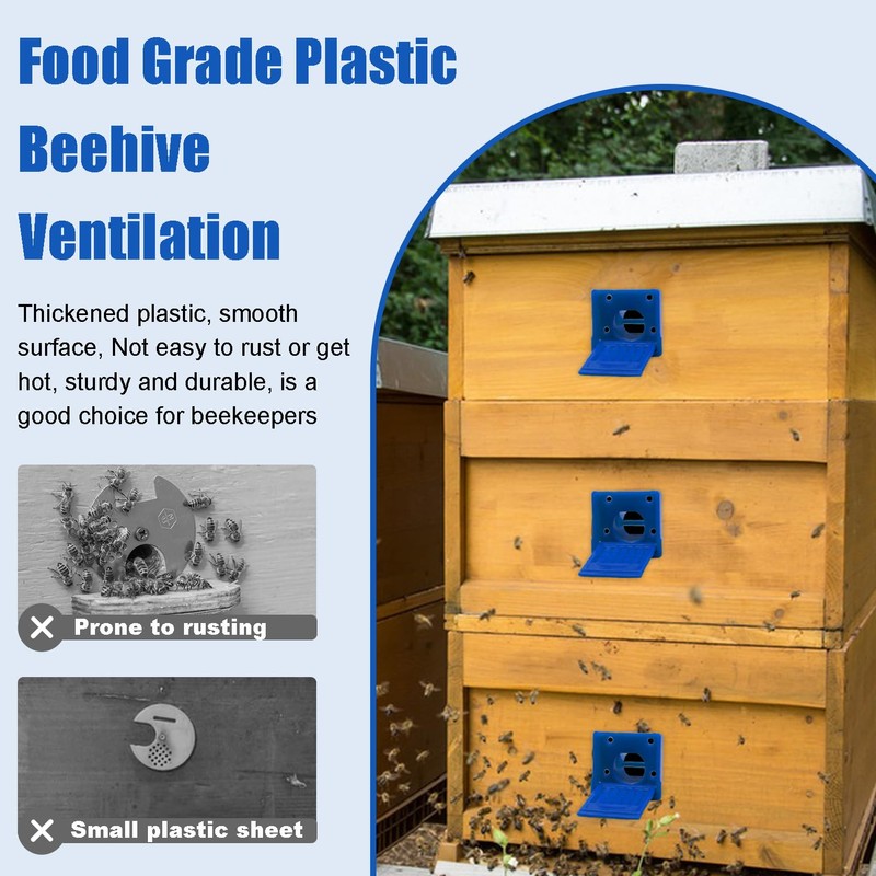 8 Pcs Plastic Bee Hive Entrance Disc, Blue Bee Entrance