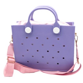 Halloween Festival EVA Tote Bag Colorful Lightweight Waterproof Punch Holes Bag for Women Gift Halloween Tote Bag Handbag Bulksize: 35*10*3cm, Color: HYB-T27