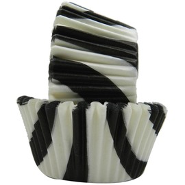 Regency Wraps Greaseproof Baking Cups, Black and White Zebra, 40 Count, Standard.