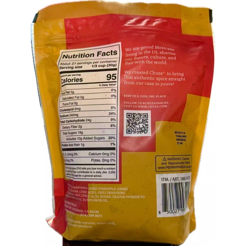 Chuza 2 Packs Chuza Dried Pineapple with 100% Mexican Spices