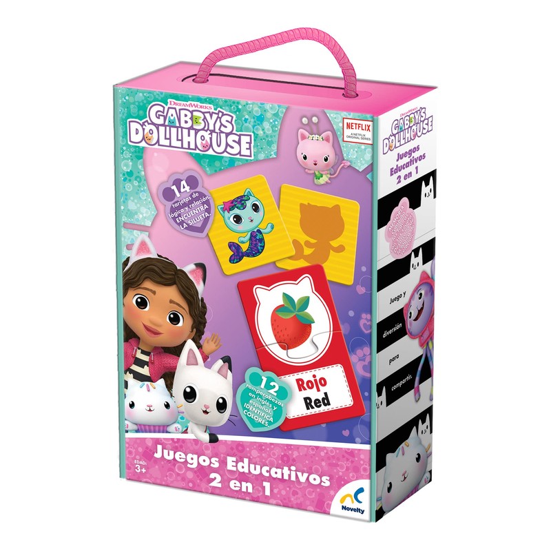 Novelty Set de Juegos Educativos 2 en 1, Gabby´s Dollhouse