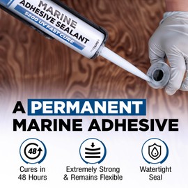 10 oz Marine Adhesive Sealant 5200 Fast Cure (White) - Permanent, Watertight Bonding and Sealing - UV Resistant, Above & Below Waterline - Compare to 05203 and 06520 FC M - by Berkland