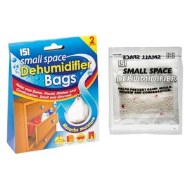 2 Pack Small Space Dehumidifier Bags 4 Sachets | Helps Damp Mould Mildew Condensation | Wardrobe Caravan Drawers Cars (2)