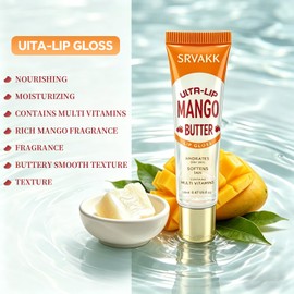 Vita-Lip Gloss 8-Piece Set, Hydrating High Shine Finish, with Argan, Mint, Mango Butter, Coconut, Vitamin E, Honey, Shea Butter, Rosehip Oil
