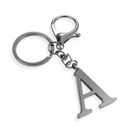 LAXPICOL Black Keychain Letter A Keychains for Women Men Bag Charms Purse Charms For Handbags Metal Alphabet Initial Letter Key Ring Keychain