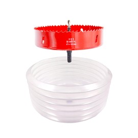 6inch Hole Saw and Accessories Dust Bowl 2PCS Set,LAIWEI Hole cutteer dust Collector for All Drill Bits up to 125mm Cutting Diameter